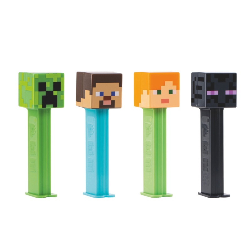 Minecraft PEZ Dispenser & 2 Sweets Candy Packs 17g